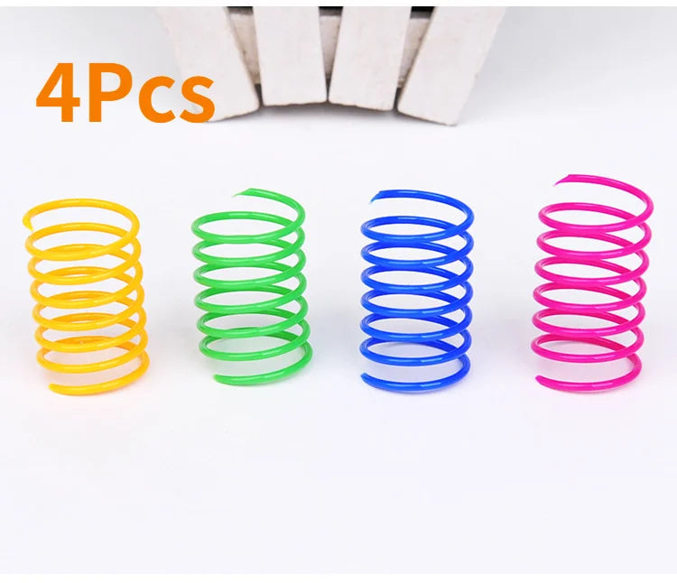 Colorful Spiral Cat Spring Toys