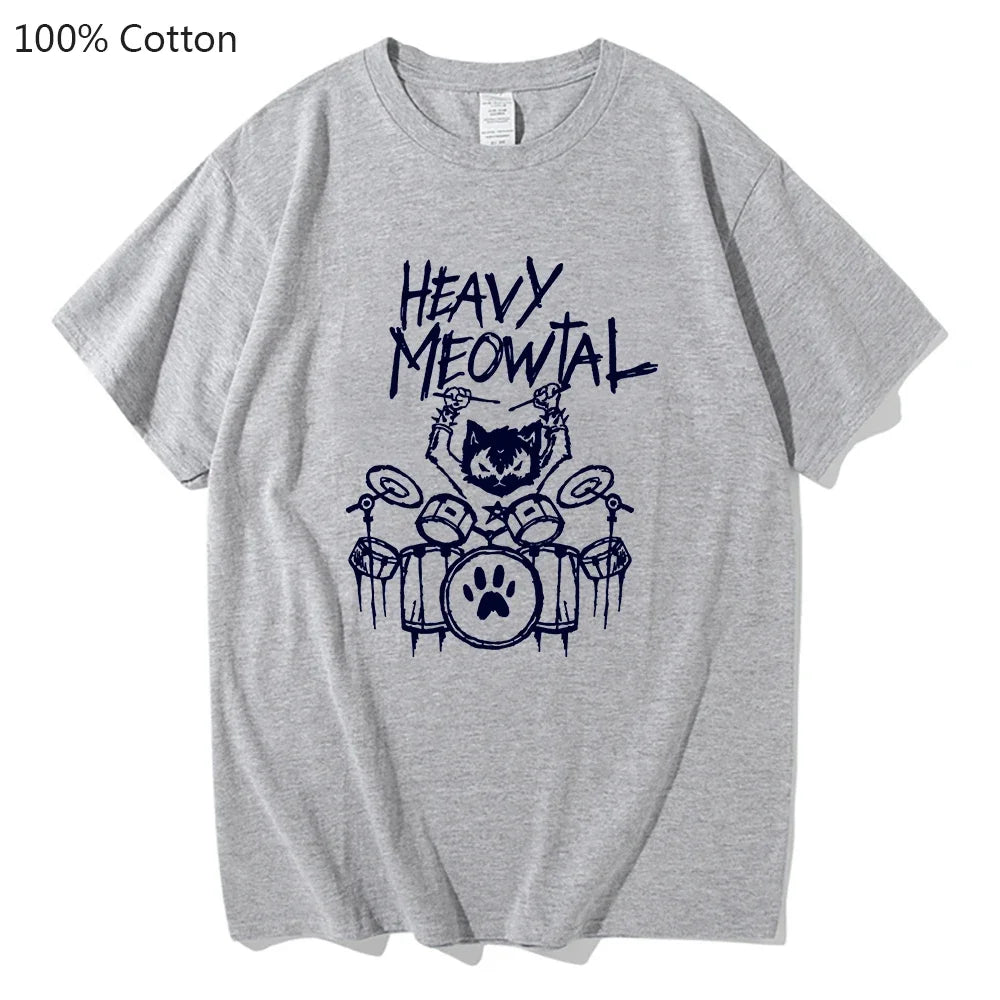 Heavy Meowtal Cat T-Shirt