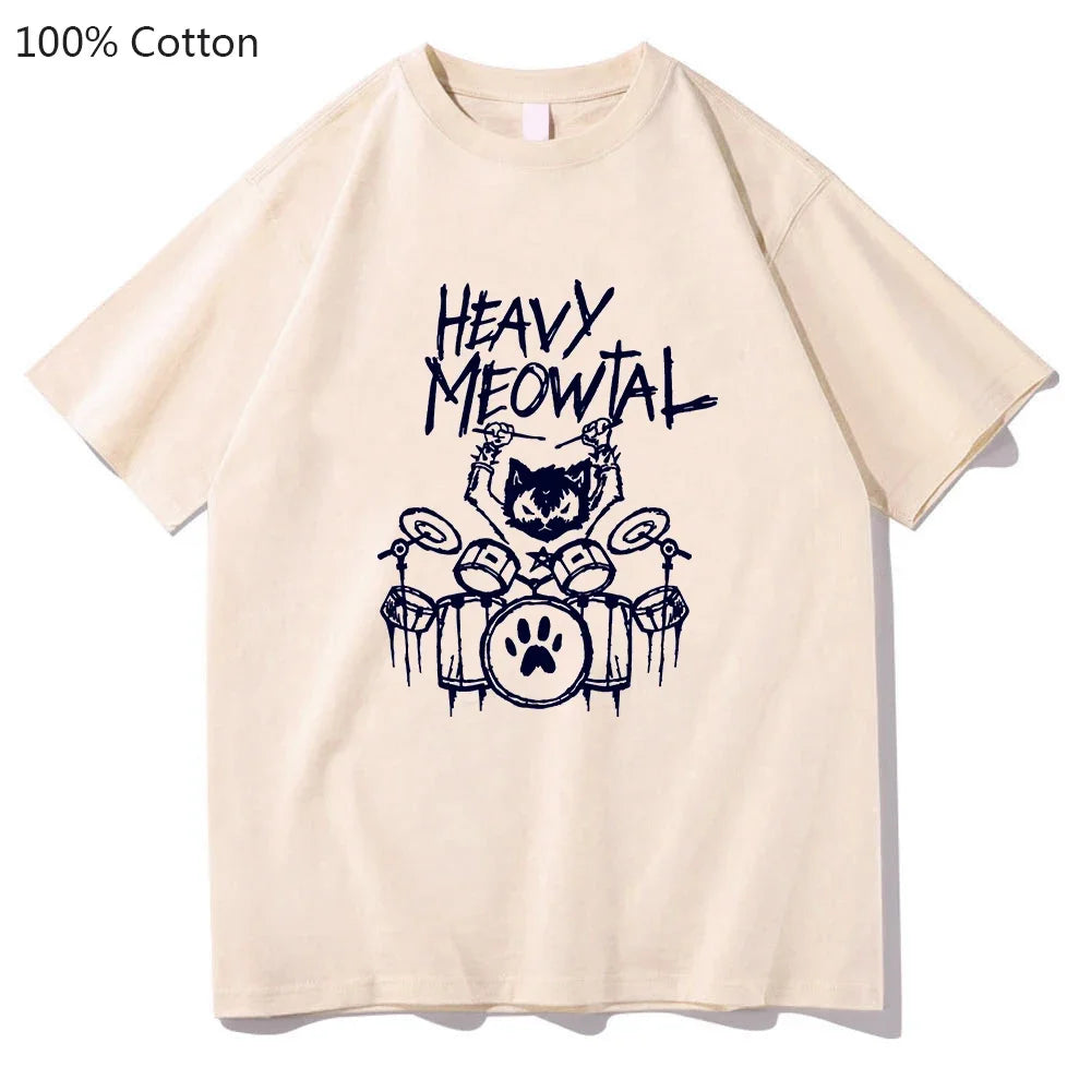 Heavy Meowtal Cat T-Shirt