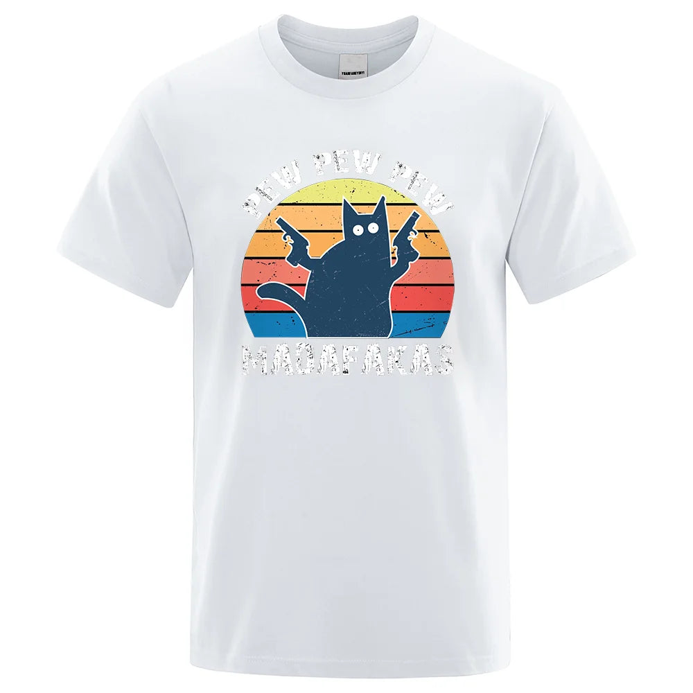 Pew Pew Madafakas" Cat T-Shirt