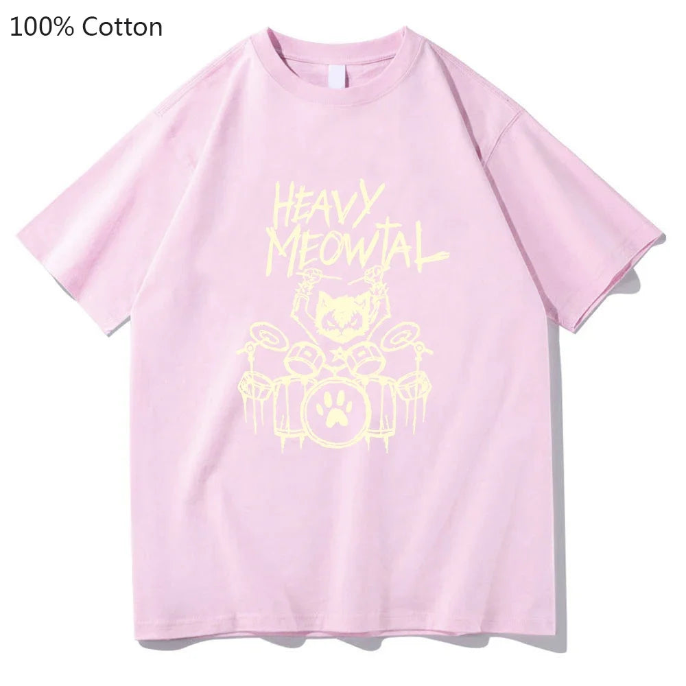 Heavy Meowtal Cat T-Shirt
