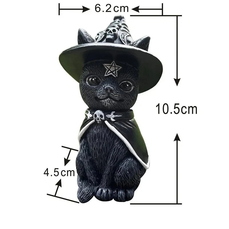 Black Cat Witch Figurine