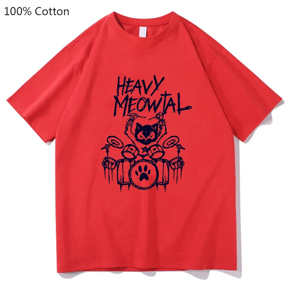 Heavy Meowtal Cat T-Shirt