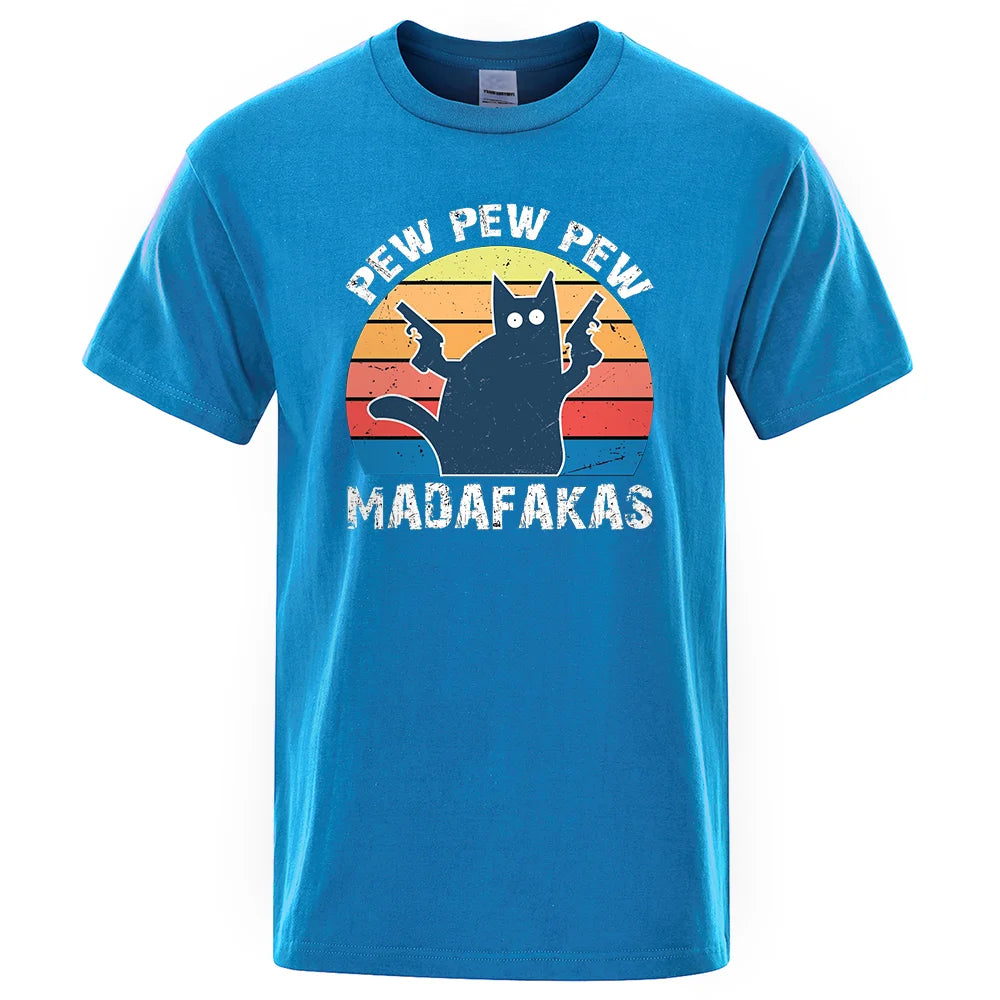 Pew Pew Madafakas" Cat T-Shirt