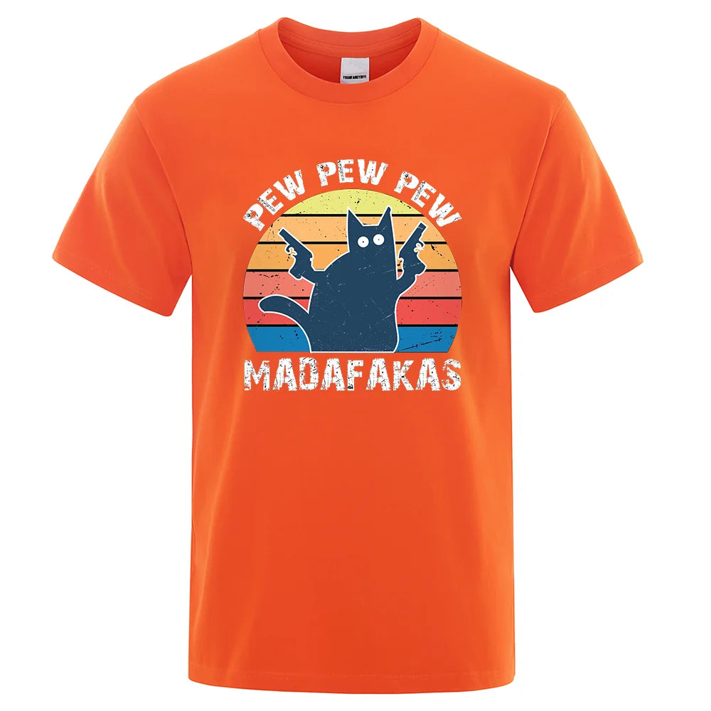 Pew Pew Madafakas" Cat T-Shirt
