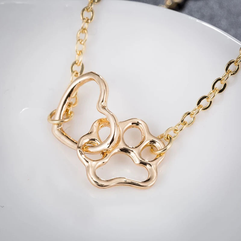 Hollow Heart Dog Paw Bracelet