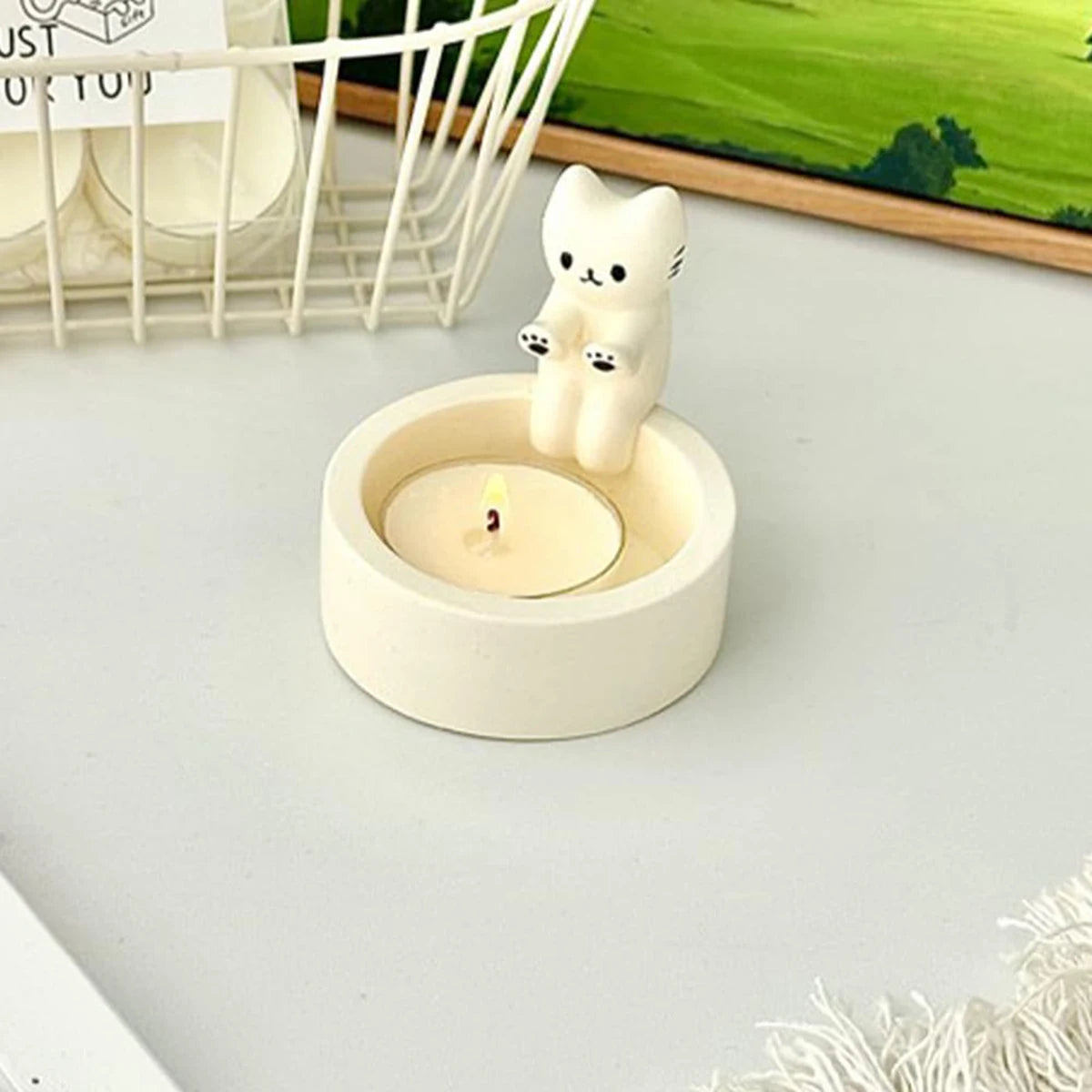 Mini Cat Aromatherapy Candlestick
