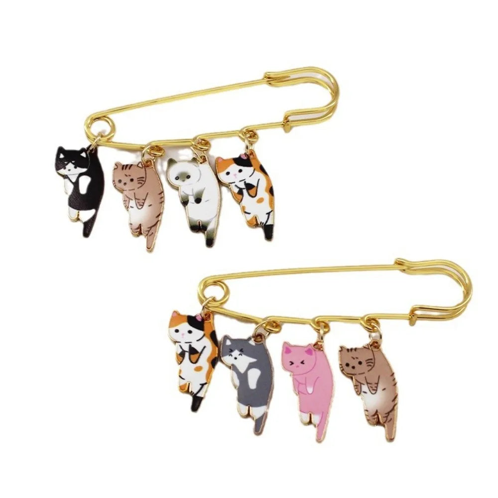 Cute Enamel Cat Brooch Pins