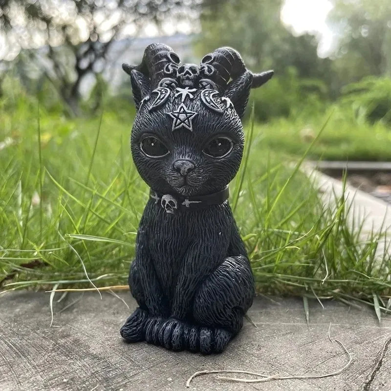 Black Cat Witch Figurine