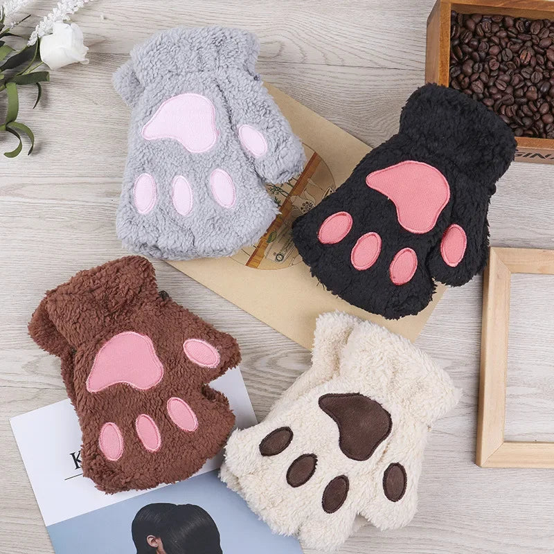 Cat Claw Plush Winter Gloves